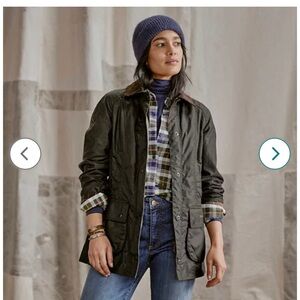 Barbour Olive Green Waxed Utility Jacket